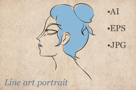 Download Line Art Sophisticated Woman Portrait - Art Collection