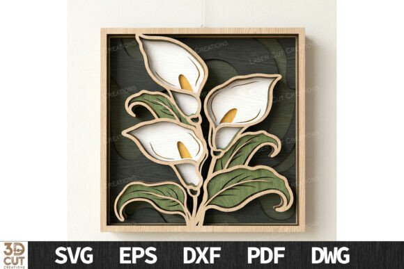Download Layered Calla Lily Wall Art SVG - Art Collection