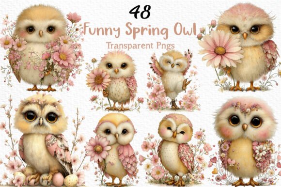 Download Funny Spring Owl Clipart PNG - Art Collection