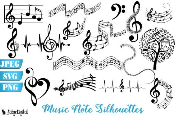 Download Music Note Silhouettes Clipart - Art Collection