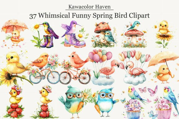 Download Whimsical Funny Spring Bird Clipart - Art Collection