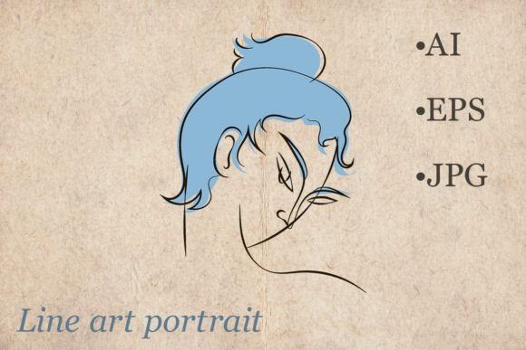 Download Line Art Sophisticated Woman Portrait - Art Collection