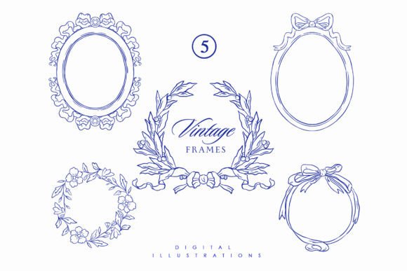 Download Baroque Wedding Line Art Frames - Art Collection