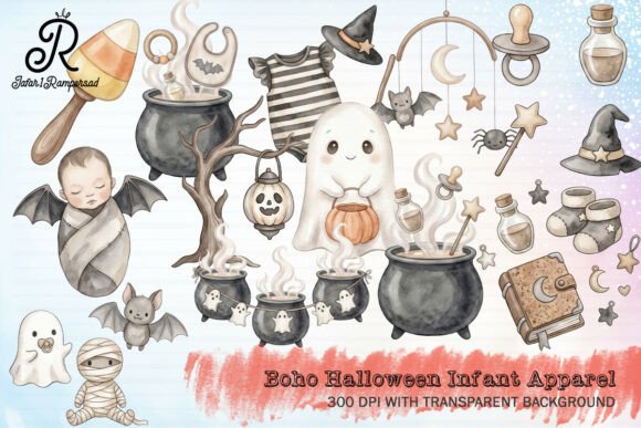 Download Boho Halloween Infant Apparel Clipart - Art Collection
