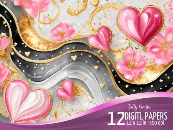 Download Luxurious Black &amp; Pink Alcohol Ink Heart - Art Collection