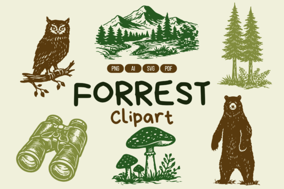 Download Forest Adventure Hand-Draw Clipart - Art Collection