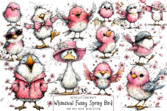 Download Whimsical Funny Spring Bird Clipart - Art Collection