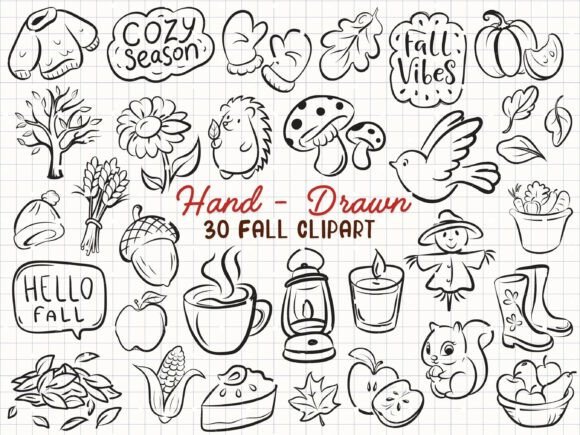 Download Handdraw Fall Clipart Autumn Cozy Season - Art Collection