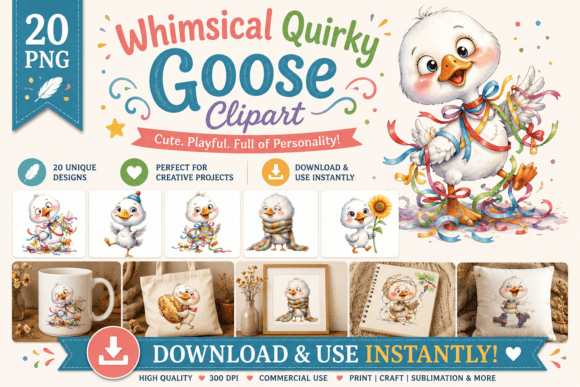 Download Whimsical Quirky Goose Clipart - Art Collection