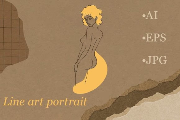 Download Line Art Sophisticated Woman Portrait - Art Collection