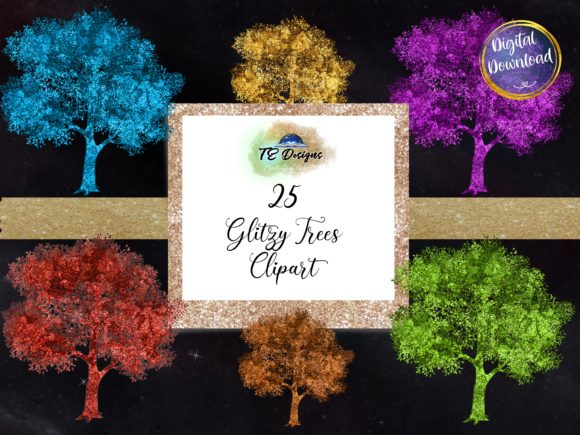 Download Glitzy Trees Clipart - Art Collection