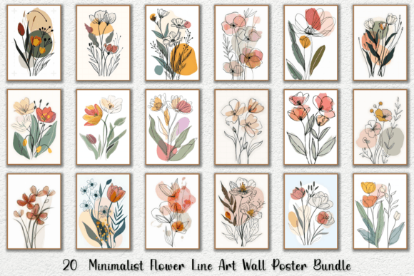 Download Minimalist Flower Line Art Wall Posters - Art Collection