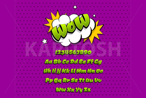 Download Green Lowercase and Uppercase Comic Font - Uppercase Collection