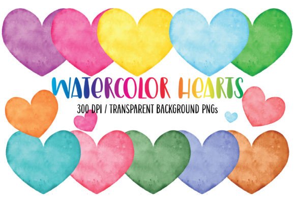 Download Rainbow PNG Watercolor Hearts Clipart - Art Collection
