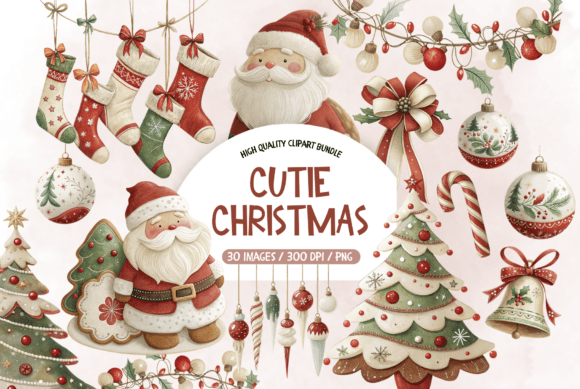 Download Cutie Christmas Clipart Bundle - Art Collection
