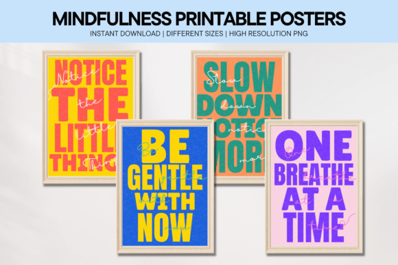 Download Mindfulness Quotes Wall Art Posters Set - Art Collection