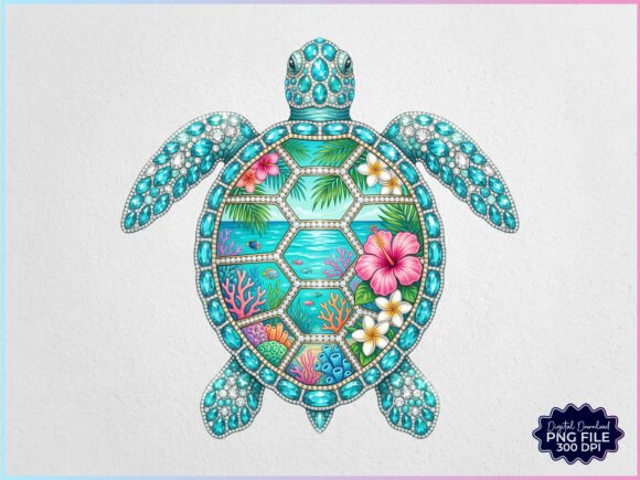 Download Rhinestone Sea Turtle Summer Beach PNG - Premium Resources