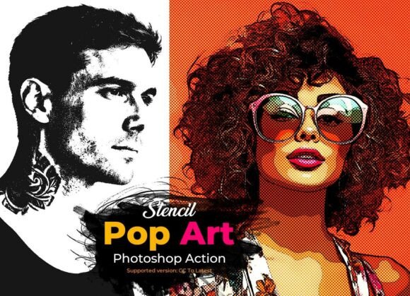 Download Stencil Pop Art Photoshop Action - Art Collection