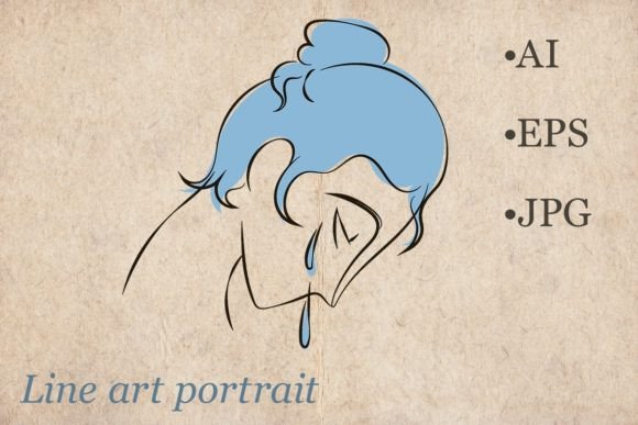 Download Line Art Sophisticated Woman Portrait - Art Collection