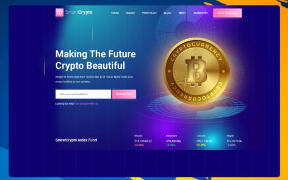 Download Smart Crypto Hero Header - Art Collection