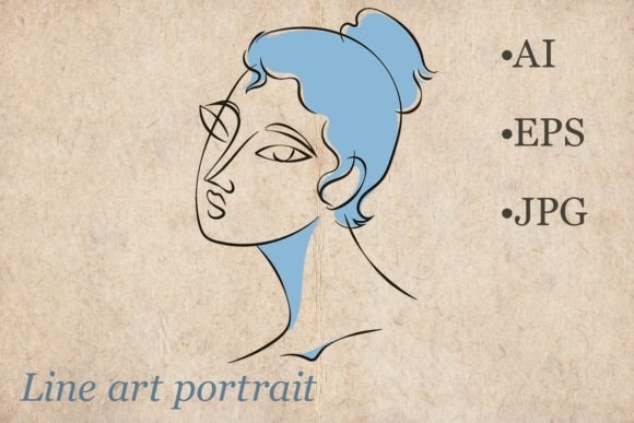 Download Line Art Sophisticated Woman Portrait - Art Collection