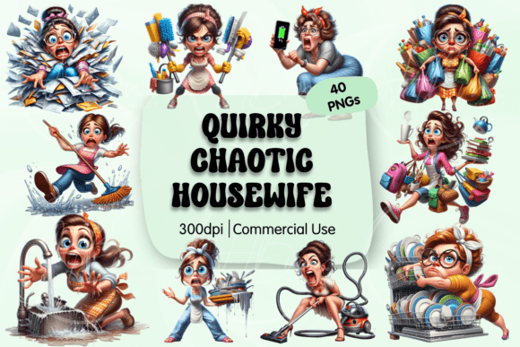Download Quirky Chaotic Housewife Clipart - Art Collection
