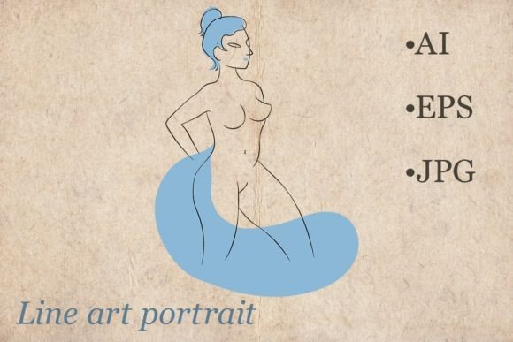 Download Line Art Sophisticated Woman Portrait - Art Collection