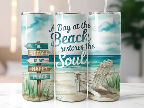 Download Tropical Beach Summer 20oz Tumbler Wrap - Premium Resources