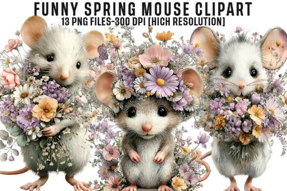 Download Funny Spring Mouse Clipart PNG - Art Collection