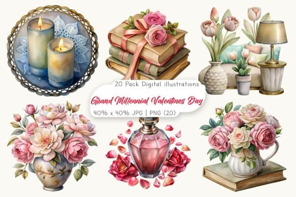 Download Grand Millennial Valentines Day Clipart - Art Collection