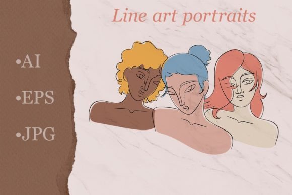 Download Line Art Sophisticated Women Group Portr - Art Collection