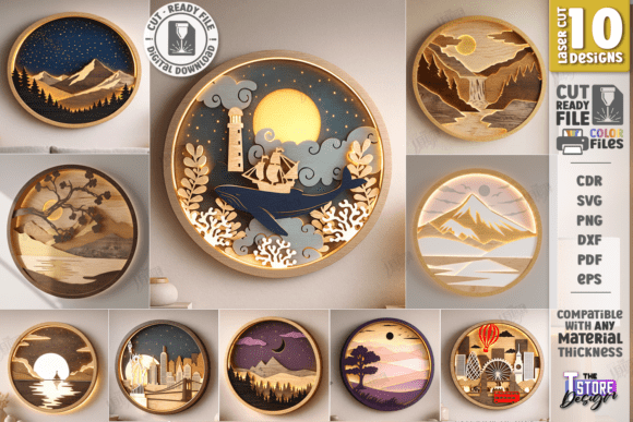 Download 3D Layered Modern Wall Art Laser Bundle - Art Collection
