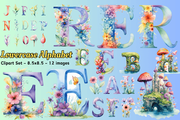 Download Lowercase Alphabet Clipart Set - Art Collection