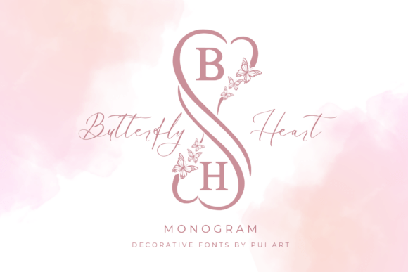 Download Butterfly Heart Monogram - Art Collection